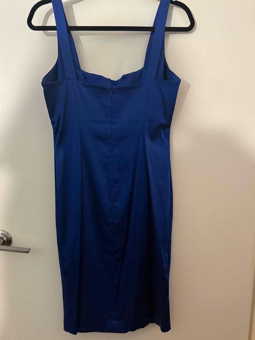 Calvin Klein Elegant Royal Blue Sheath Dress with Square Neckline - Picture 3 of 8